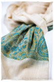 Sakhra Paisley Frontière Pashmina Cashmere Scarf