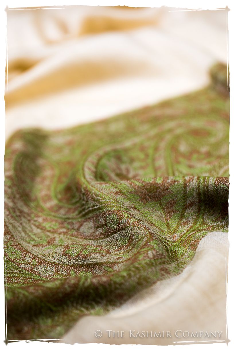 Nezha Paisley Frontière Pashmina Cashmere Scarf