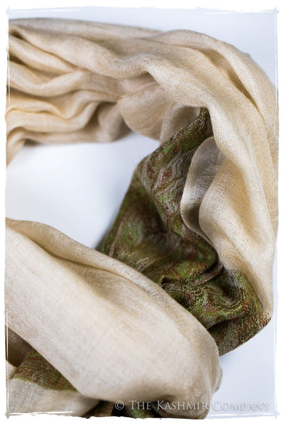 Nezha Paisley Frontière Pashmina Cashmere Scarf