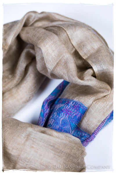 Naziha Paisley Frontière Pashmina Cashmere Scarf