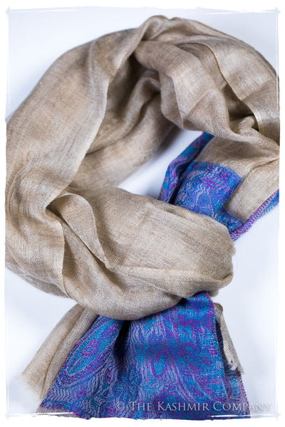 Naziha Paisley Frontière Pashmina Cashmere Scarf