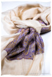 Nafisa Paisley Frontière Pashmina Cashmere Scarf