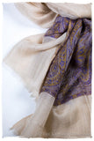 Nafisa Paisley Frontière Pashmina Cashmere Scarf