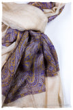 Nafisa Paisley Frontière Pashmina Cashmere Scarf