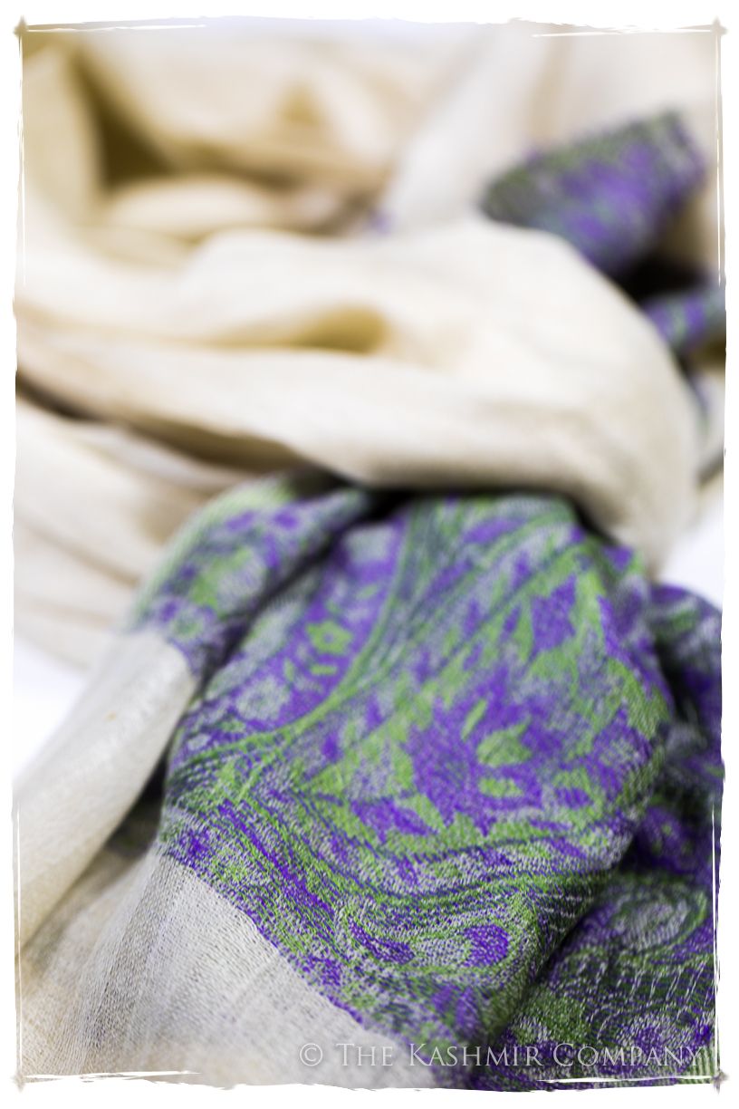 Maysoon Paisley Frontière Pashmina Cashmere Scarf