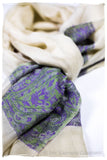 Maysoon Paisley Frontière Pashmina Cashmere Scarf
