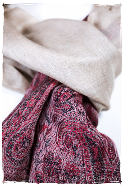 Layal Paisley Frontière Pashmina Cashmere Scarf