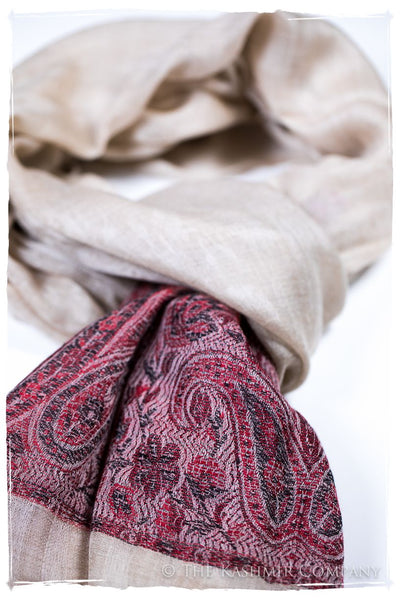 Layal Paisley Frontière Pashmina Cashmere Scarf