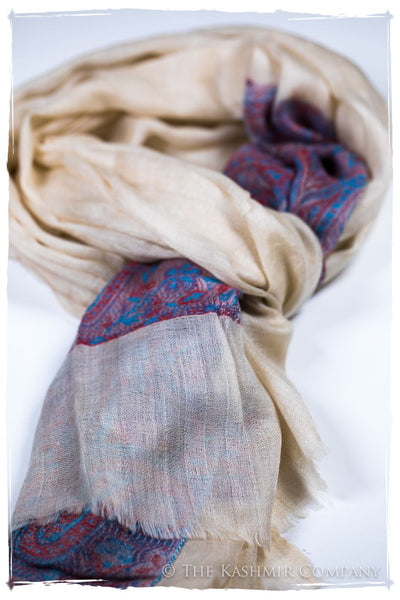 Khairunnisa Paisley Frontière Pashmina Cashmere Scarf