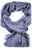 Deep Periwinkle Paisley Kashmir Wool Scarf