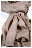 Frosted Almond Paisley Kashmir Wool Scarf