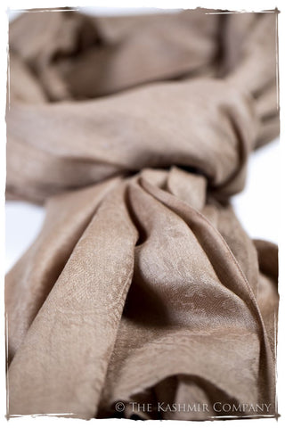 Frosted Almond Paisley Kashmir Wool Scarf