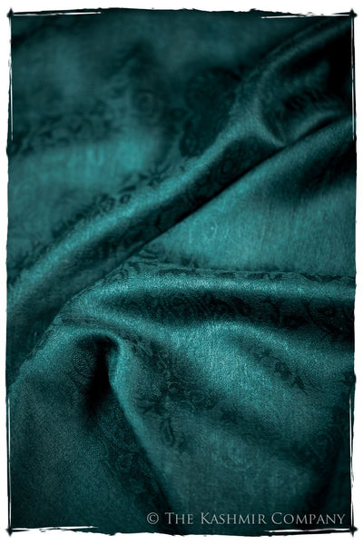 Adriatic Bleu Paisley Kashmir Wool Scarf