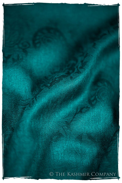 Ocean Depths Paisley Kashmir Wool Scarf