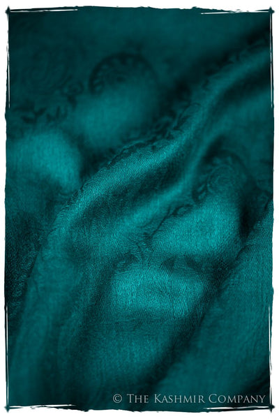 Ocean Depths Paisley Kashmir Wool Scarf