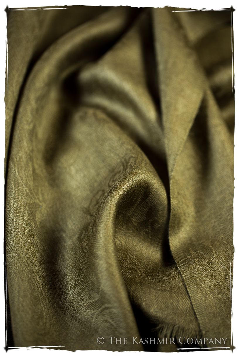 Organic Henna Paisley Kashmir Wool Scarf