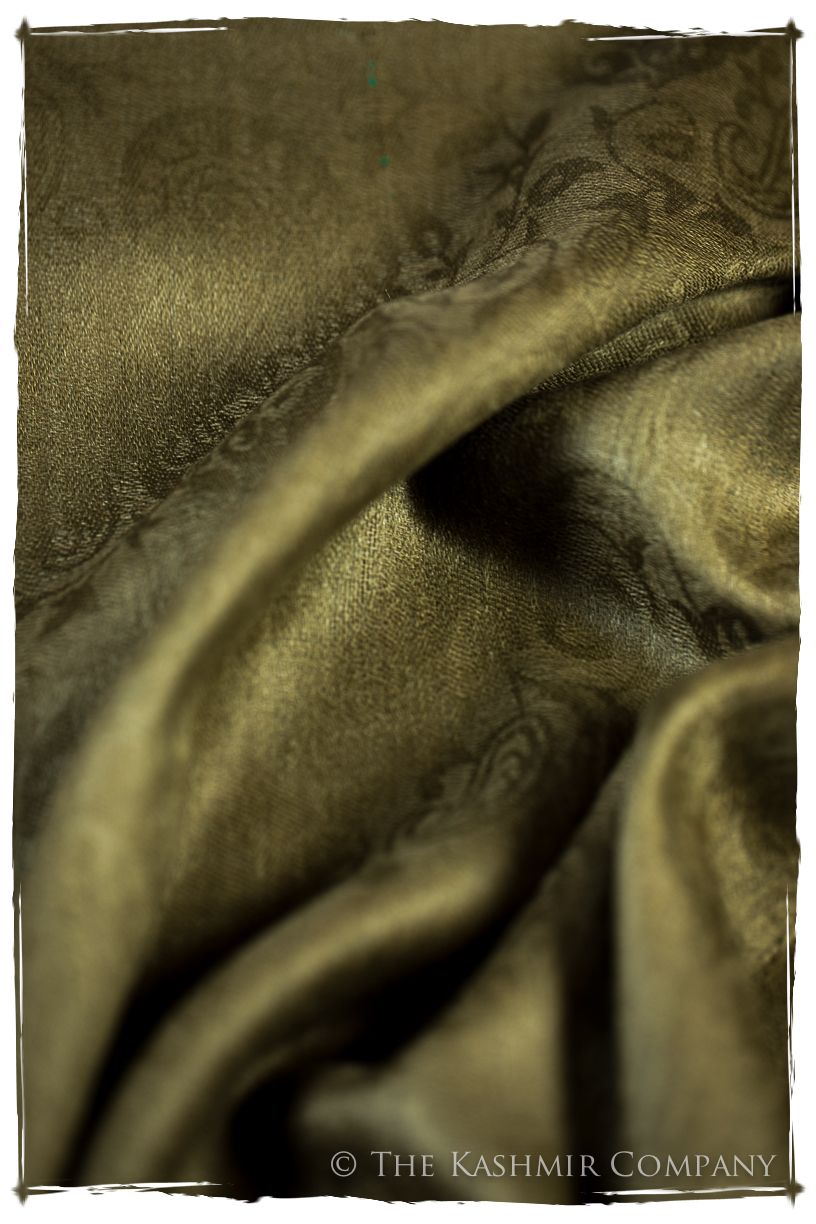Organic Henna Paisley Kashmir Wool Scarf