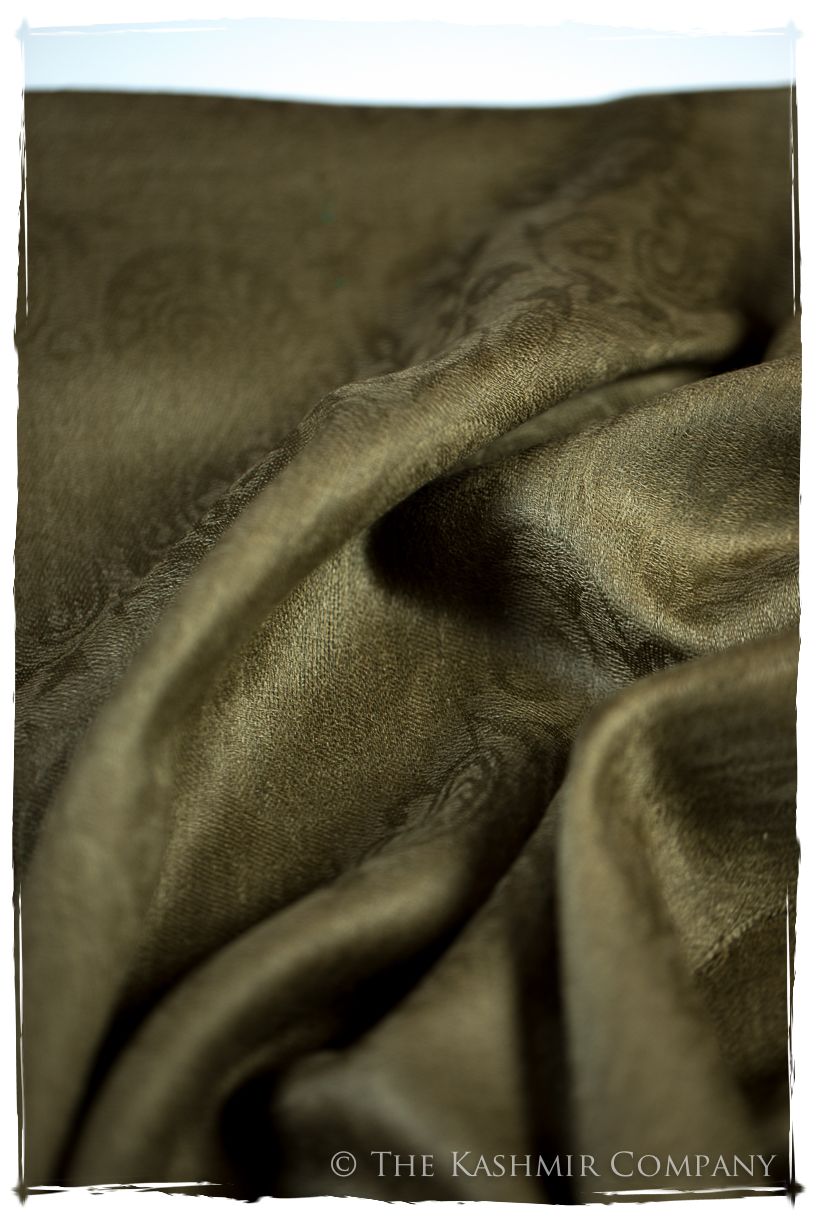 Organic Henna Paisley Kashmir Wool Scarf