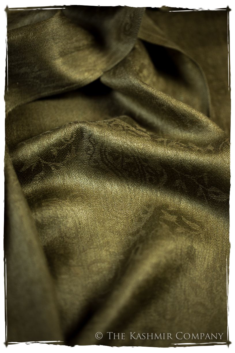 Organic Henna Paisley Kashmir Wool Scarf