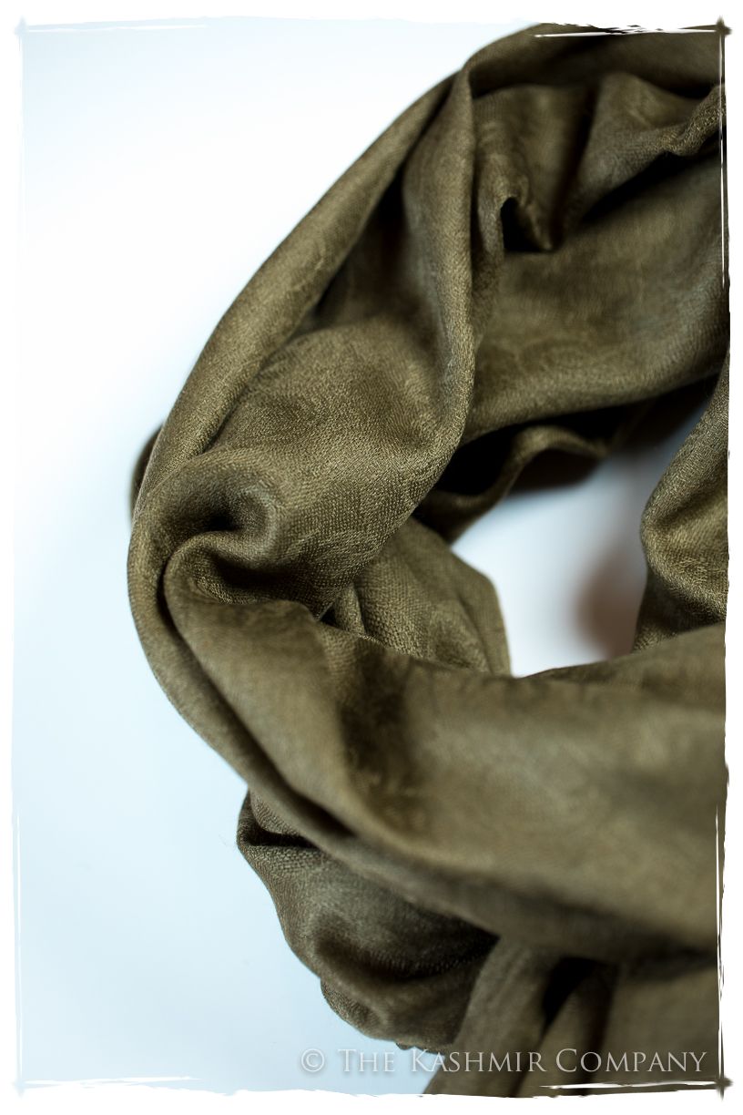 Organic Henna Paisley Kashmir Wool Scarf