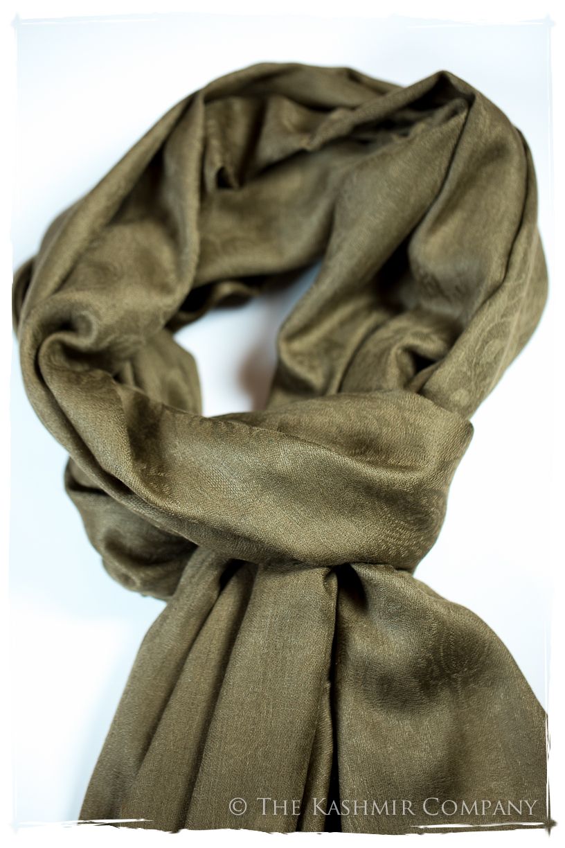Organic Henna Paisley Kashmir Wool Scarf