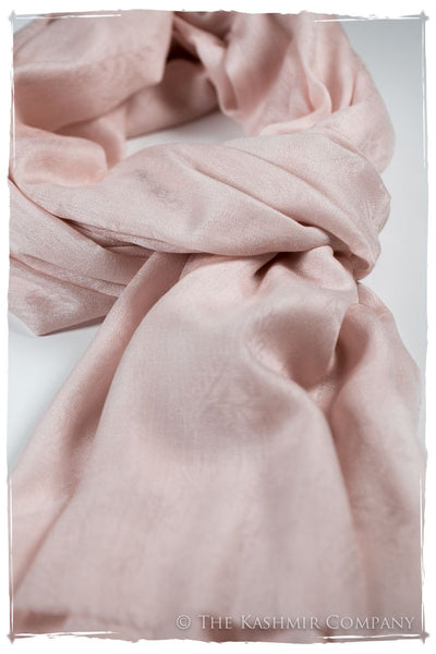 Pink Champagne Paisley Kashmir Wool Scarf