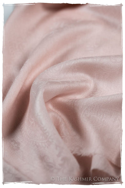 Pink Champagne Paisley Kashmir Wool Scarf