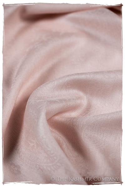 Pink Champagne Paisley Kashmir Wool Scarf