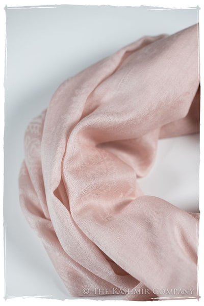 Pink Champagne Paisley Kashmir Wool Scarf