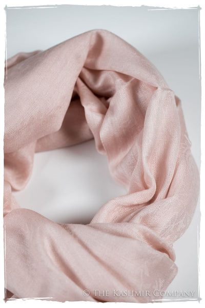 Pink Champagne Paisley Kashmir Wool Scarf