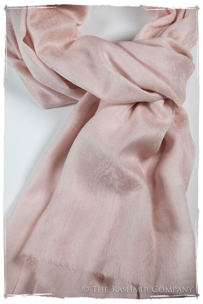 Pink Champagne Paisley Kashmir Wool Scarf