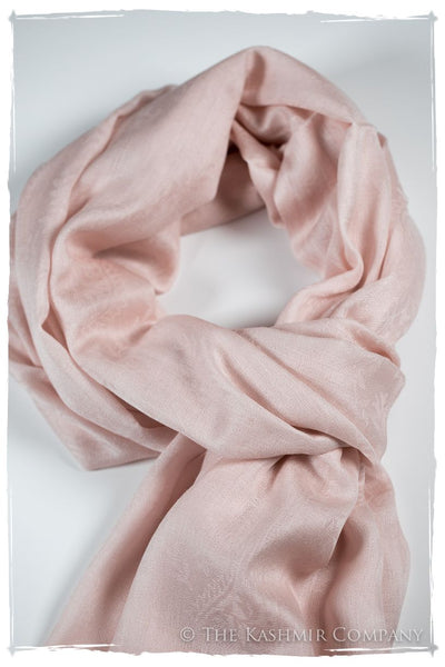 Pink Champagne Paisley Kashmir Wool Scarf