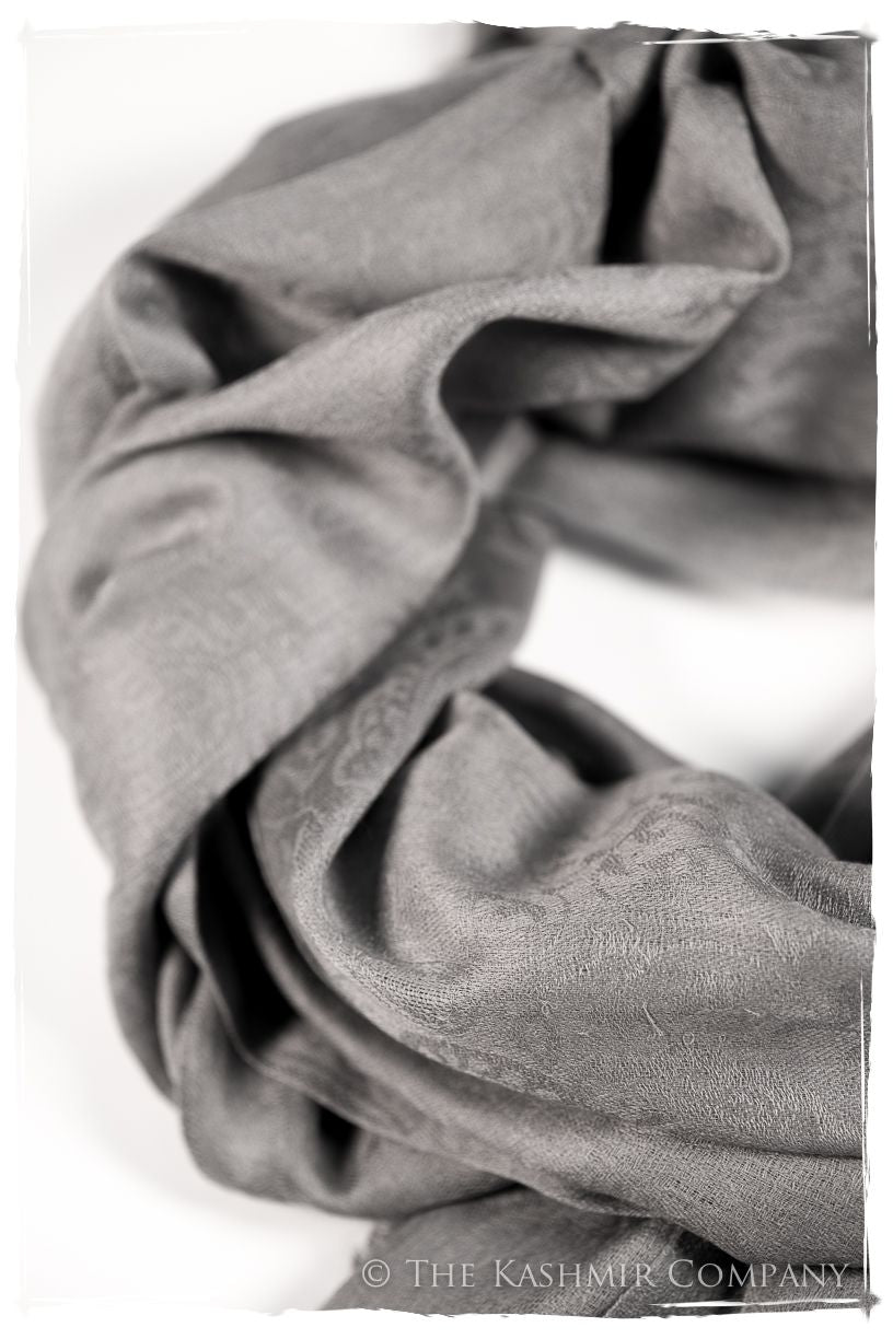 Chinchilla Paisley Kashmir Wool Scarf