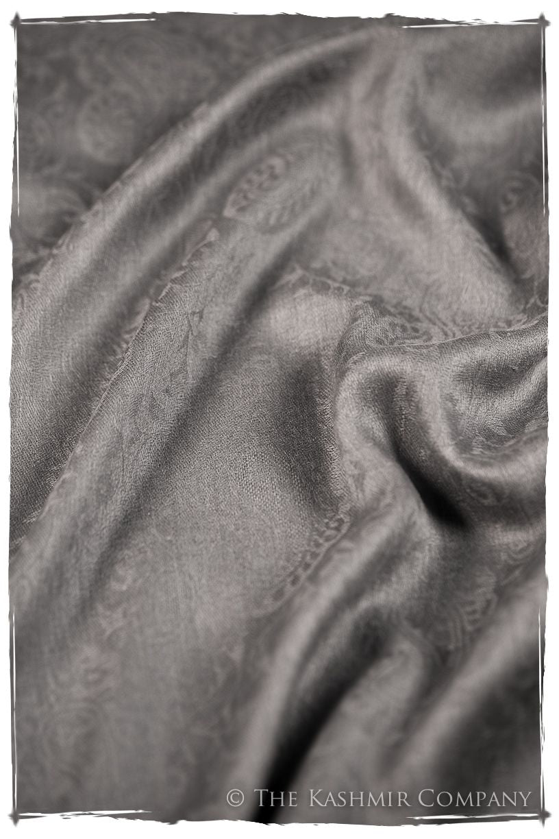 Chinchilla Paisley Kashmir Wool Scarf