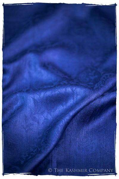 Française Bleu Paisley Kashmir Wool Scarf