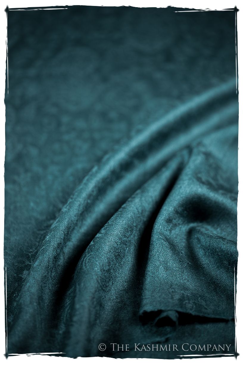 Lyons Bleu Paisley Kashmir Wool Scarf
