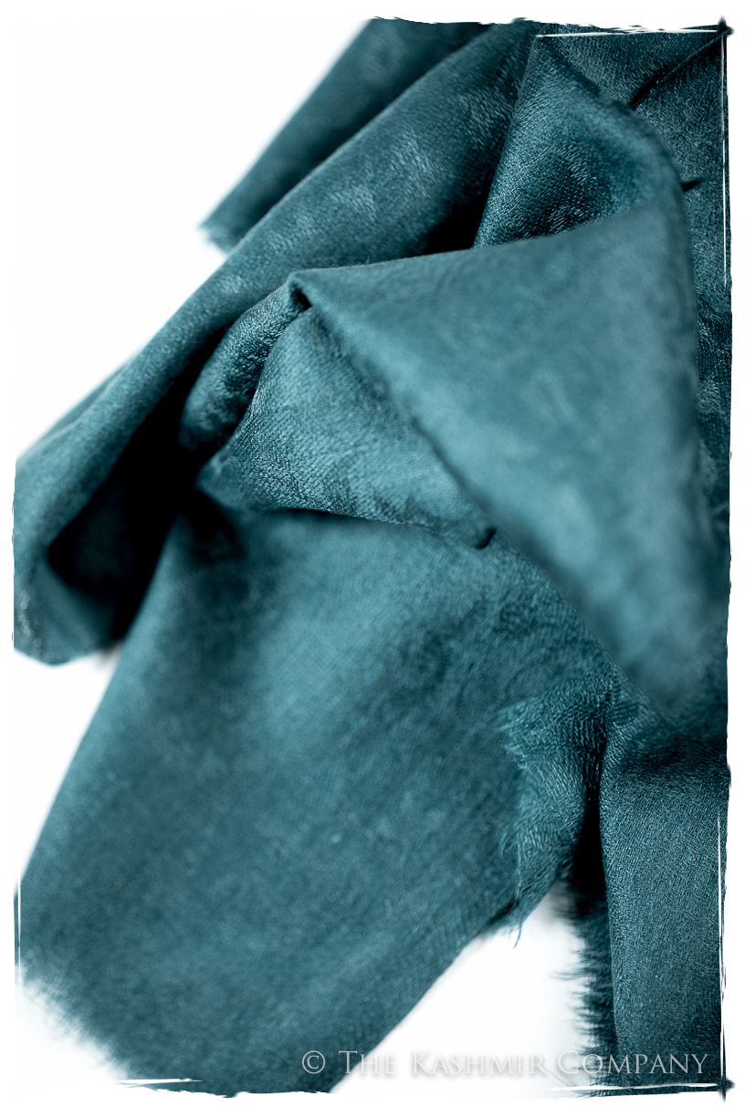 Lyons Bleu Paisley Kashmir Wool Scarf