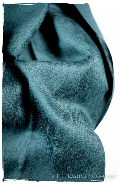 Lyons Bleu Paisley Kashmir Wool Scarf