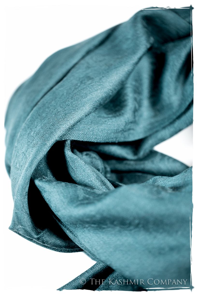 Lyons Bleu Paisley Kashmir Wool Scarf