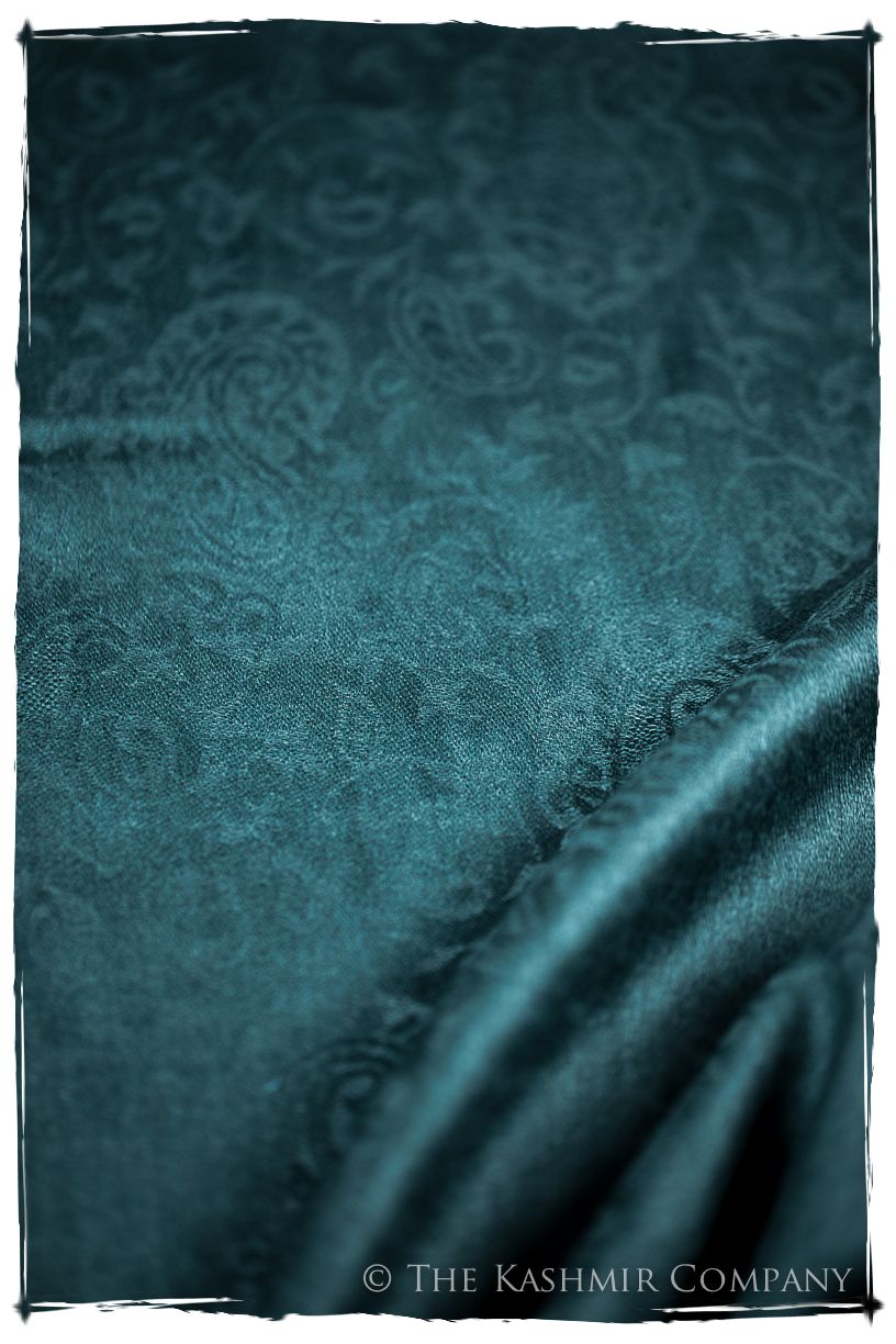 Lyons Bleu Paisley Kashmir Wool Scarf