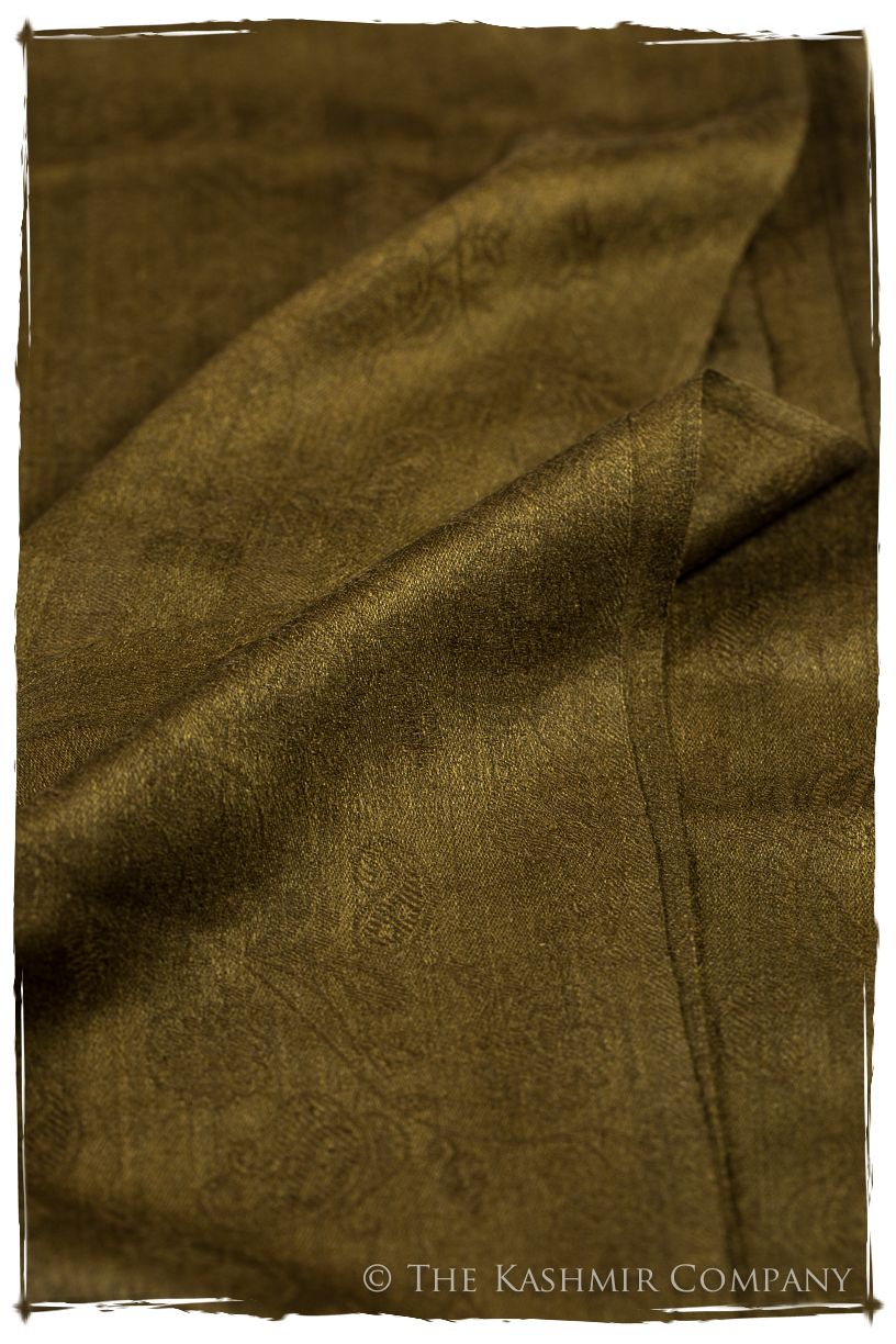 Bronze Mist Paisley Kashmir Wool Scarf