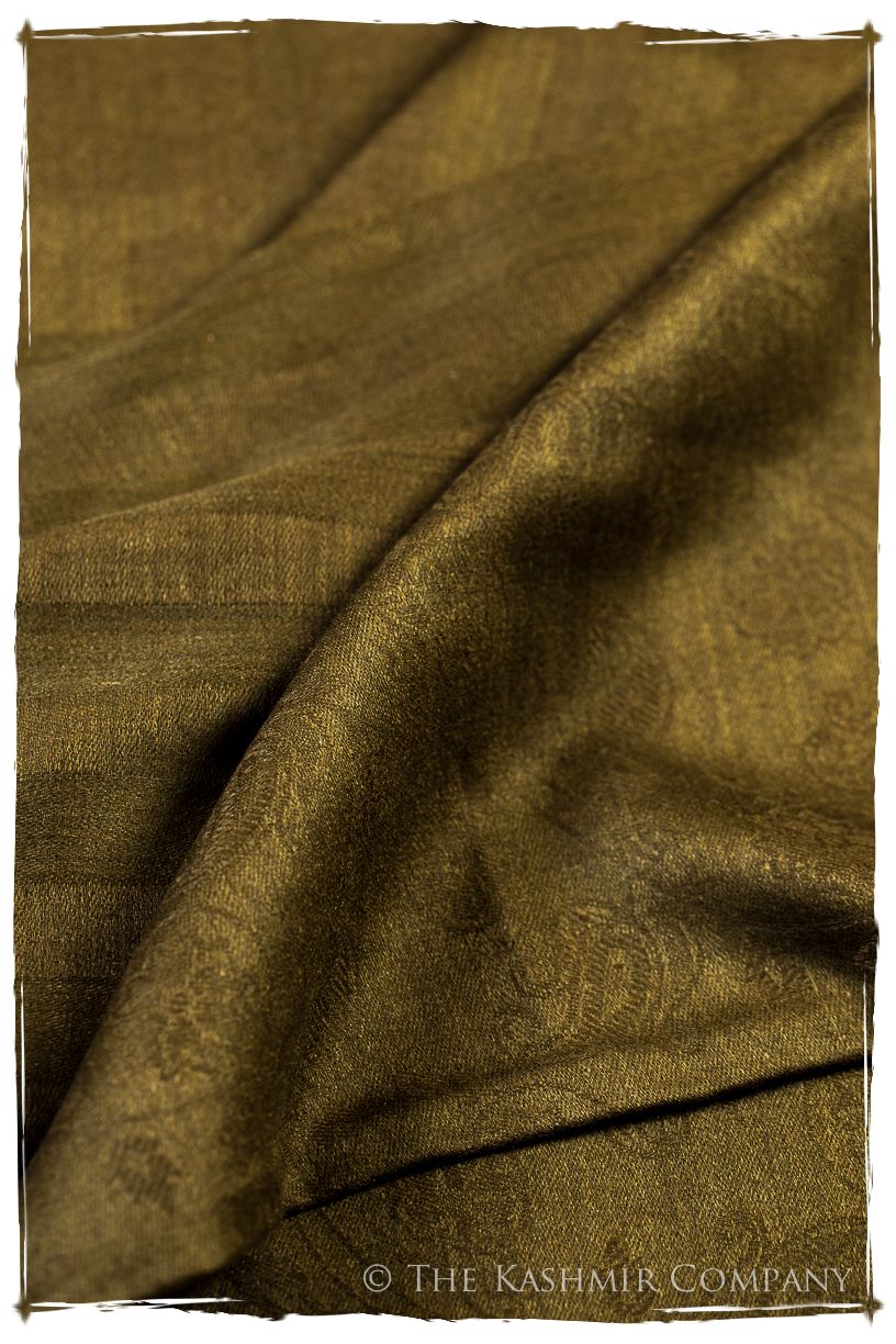Bronze Mist Paisley Kashmir Wool Scarf