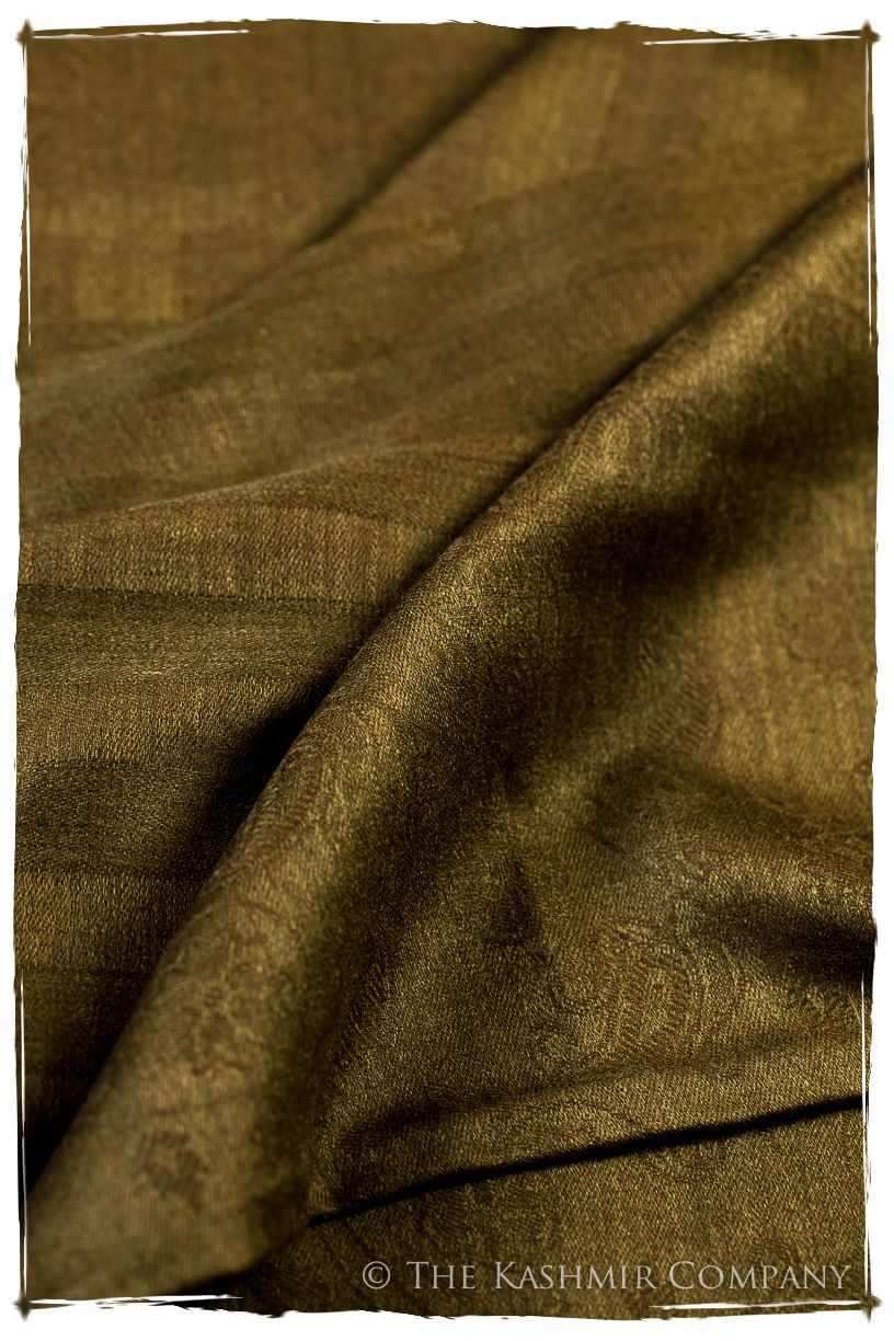 Bronze Mist Paisley Kashmir Wool Scarf