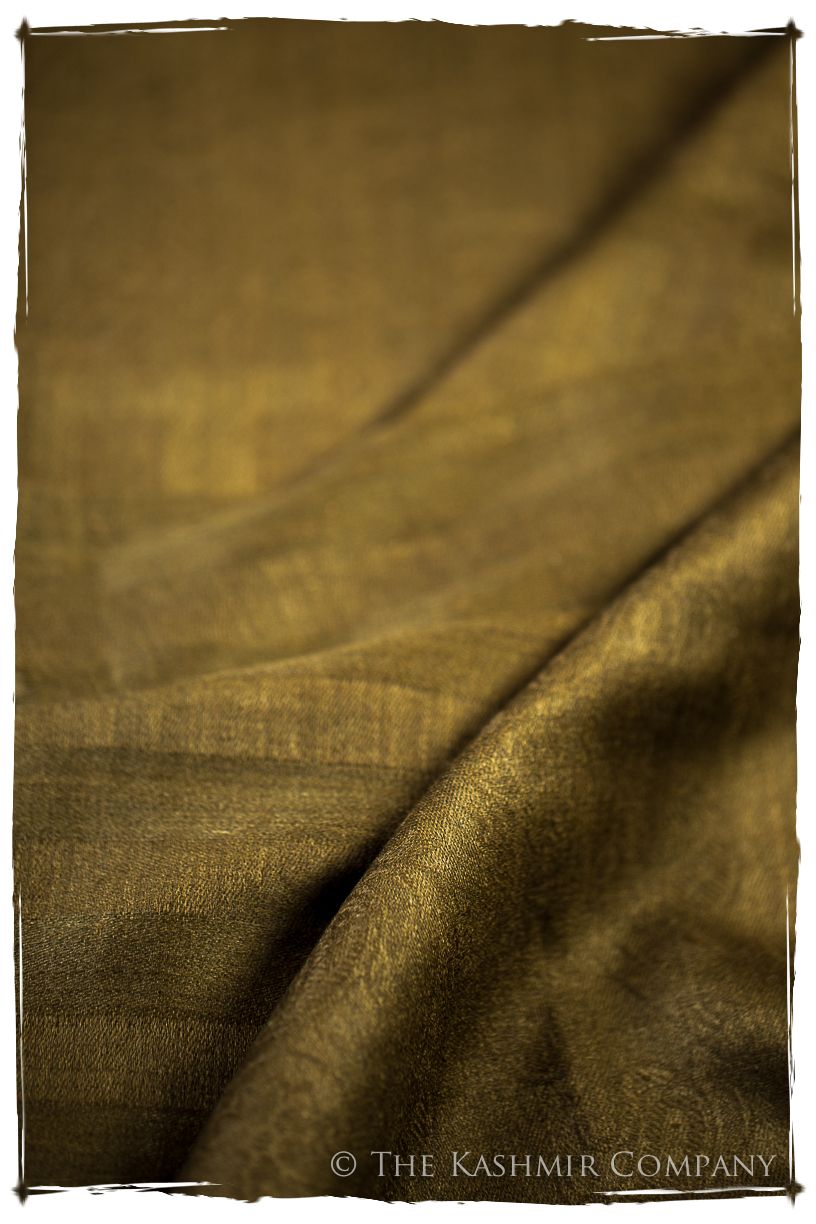 Bronze Mist Paisley Kashmir Wool Scarf