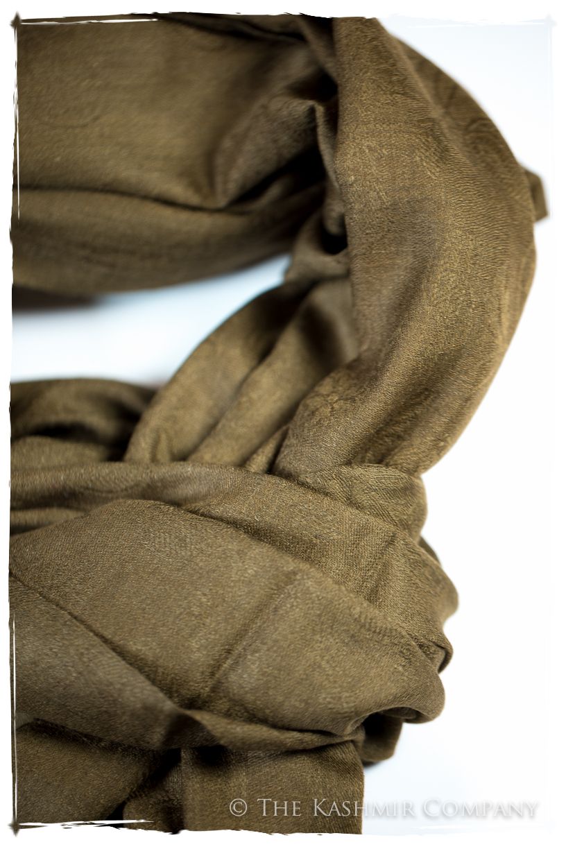 Bronze Mist Paisley Kashmir Wool Scarf