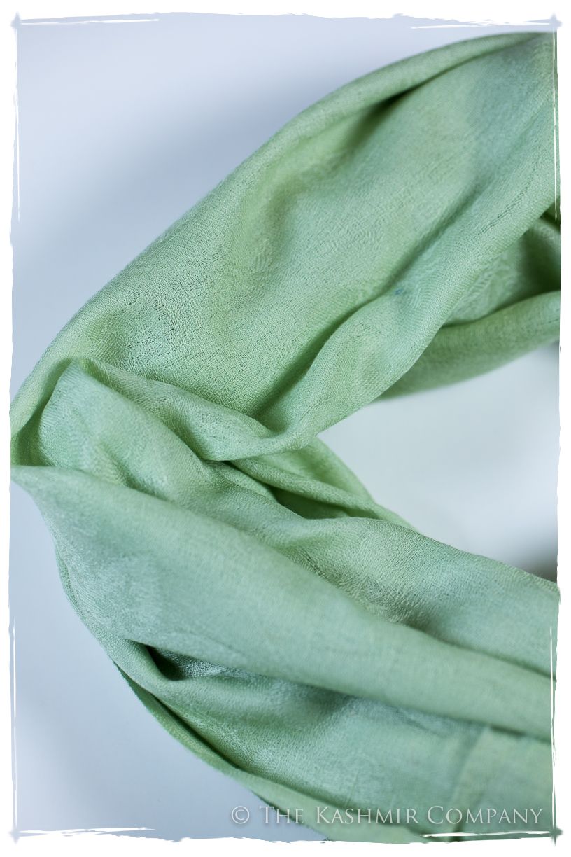 Nile Mist Paisley Kashmir Wool Scarf