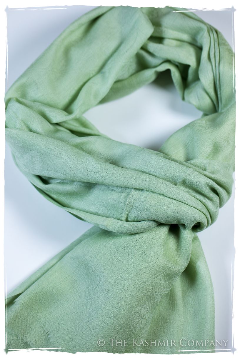 Nile Mist Paisley Kashmir Wool Scarf