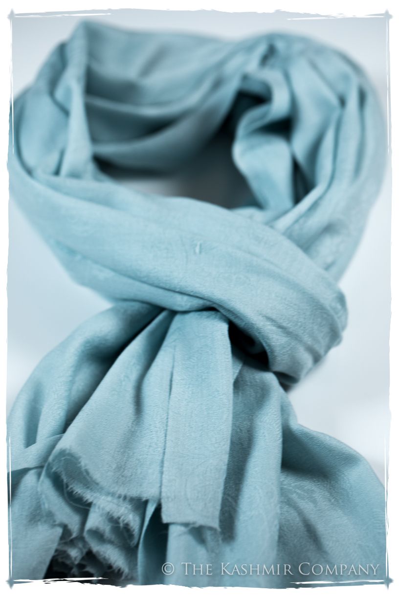Ballad Bleu Paisley Kashmir Wool Scarf