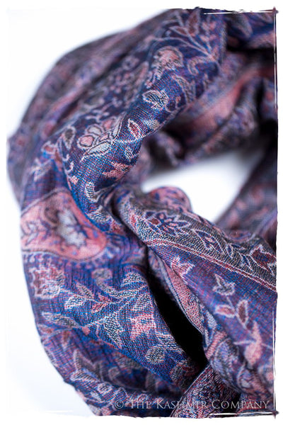 Adelasia Paisley Reversible Kashmir Wool Scarf