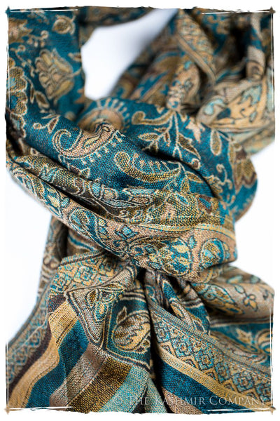 Alessandra Paisley Reversible Kashmir Wool Scarf